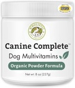 Wholistic Organics Pet Canine Complete - Σκύλος Multivitamin Powder - 8 Oz - Daily Dog Βιταμίνες και Συμπληρώματα για Σπιτικά Τρόφιμα - ανοσοποιητικό σύστημα, δέρμα, παλτό & Γενική Υγεία - Μικρή και Μεγάλη Φυλή
