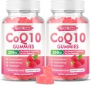 Χωρίς ζάχαρη CoQ10 Gummies 250mg, Συμπληρώματα Συνένζυμου Q10 Plus Ωμέγα-3, Βιταμίνη Β6 & Ψευδάργυρος, Υψηλή Απορρόφηση CoQ10 Συμπλήρωμα για Κυτταρική Ενέργεια & Αντιοξειδωτική Υποστήριξη, Γεύση Βατόμουρου, Vegan 120Cts