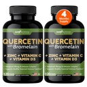 Διατροφή Gade Quercetin με βιταμίνη C και ψευδάργυρο - Quercetin 500mg - Quercetin με Bromelain - Ψευδάργυρος Quercetin - Quercetin Συμπληρώματα + Βιταμίνη D3 (Non-GMO, Gluten-free, Vegan) - 4 μήνες προσφοράς