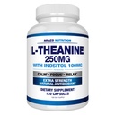 Arazo Διατροφή L-Θεανίνη 250mg (Extra Strength) με Ινοσιτόλη 100mg, 120 Κάψουλες Χορτοφάγα