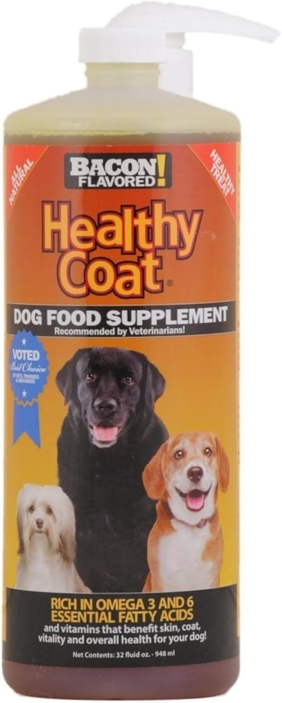 HealthyCoat Dog Συμπλήρωμα διατροφής: Quart. Υπερβολική έκχυση, φαγούρα, καυτές κηλίδες, αλλεργίες, ανοσοποιητικό σύστημα