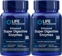 Επέκταση ζωής Ενισχυμένα Super Digestive Ένζυμα, 60 κάψουλες χορτοφάγων (πακέτο του 2)