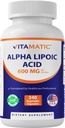 Vitamatic Alpha Lipoic Acid (ALA) 600mg ανά υπηρεσία - 240 κάψουλες λαχανικών - 120 σερβιρίσματα - Μη ΓΤΟ & Χωρίς γλουτένη