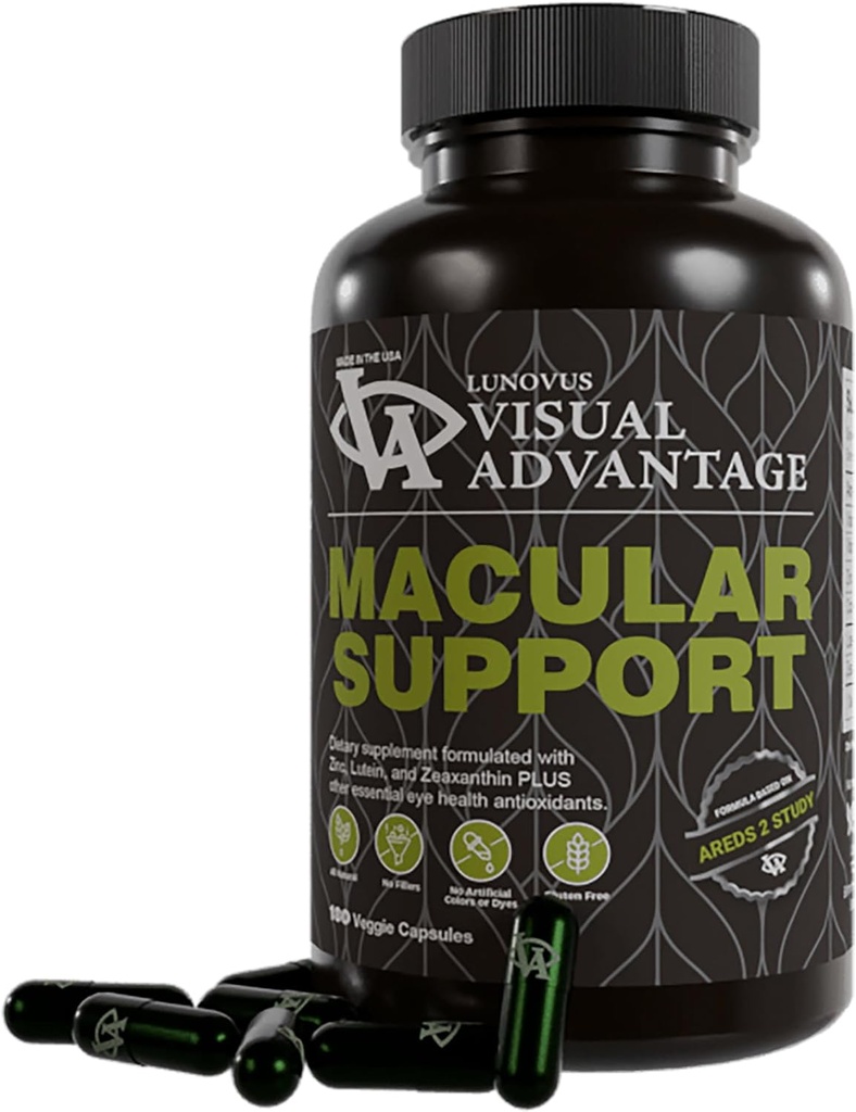 Macular Support Formula for Eye Health - 180 Count - Based on The AREDS 2 Study - for Age Related Macular Eye Health (AMD) - Eye Vitamins