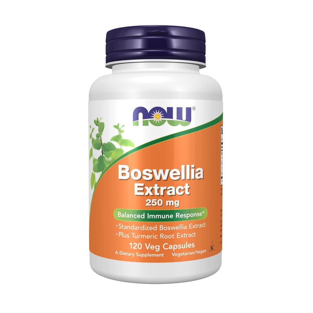 NOW Foods Supplements, Boswellia Extract 250 mg, plus Turmeric Root Extract, 120 Veg Capsules