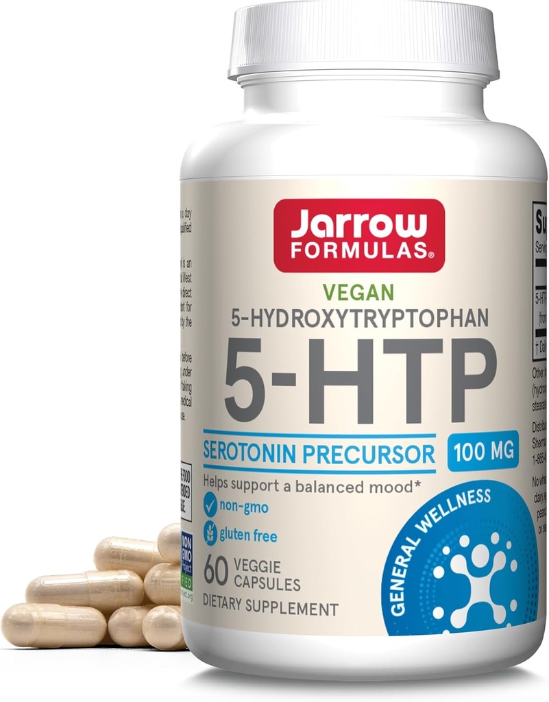 Jarow Formulas® 5-HTP, 100 mg, Serotonin Precursor, 60 κάψουλες Veggie, 60 ημέρες προσφοράς