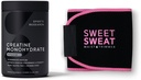 Sports Research Creatine Monohydrate and Sweet Sweat Waist Trimmer - Μαύρο/Pink (Large)