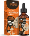 Liposomal Mushroom Complex Drops 2000 MG - 20 Organic Mushroom Extracts - Advanced Liquid Formula for Immunity, Cognitive and Memory - Lions Mane Supplement, Reishi, Cordyceps, Chaga, 30 Services
