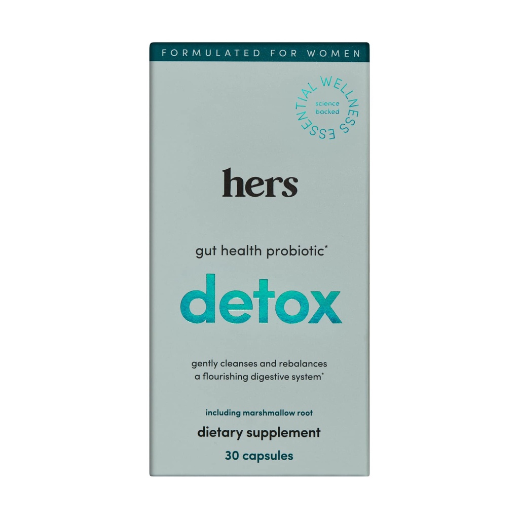 Hers Detox Supplement - Women's Probiotic Supplement for Detoxing - Helps Support a Healthy Digestive System - Vegetarian - 30 Capsules
