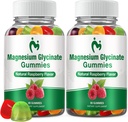 2 Συσκευασίες Γλυκινικό μαγνήσιο Gummies για ενήλικες & παιδιά, Μασώμενα Μαγνήσιο Clycinate 400mg, Ήρεμη Μαγνήσιο Gummies για τον ύπνο