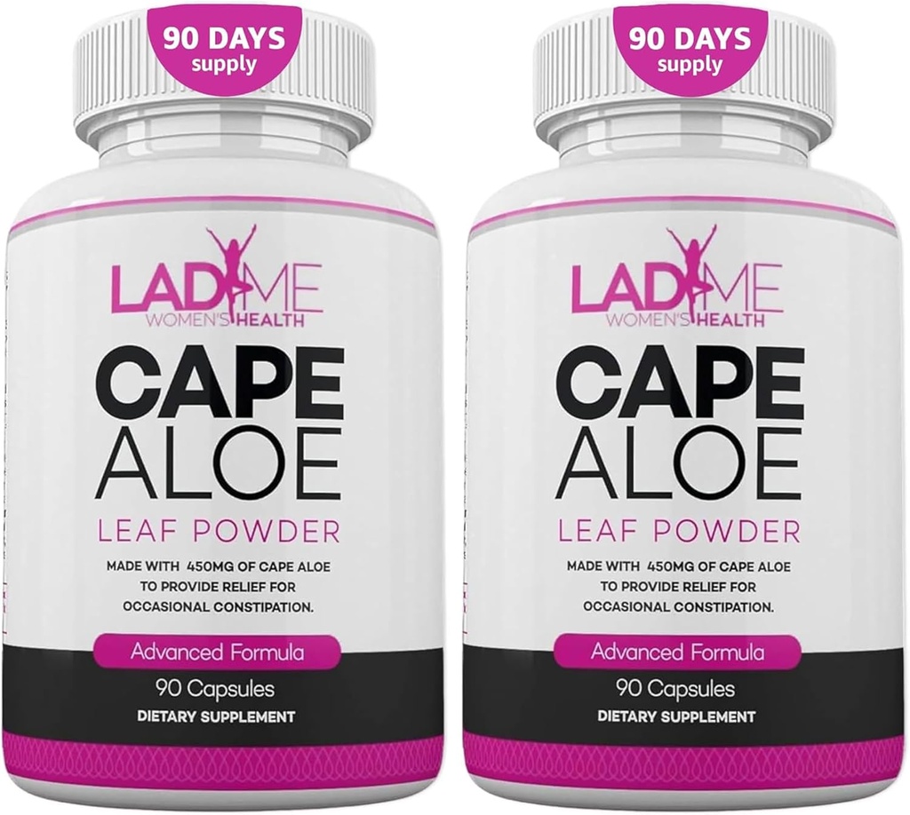 Pure Cape Aloe Herbal Laxative for Constipation Relief Healthy Bowel Movement Natural Colon Cleanse & Detox Συμπλήρωμα διατροφής Designed for Women by Ladyme 180 Κάψουλες