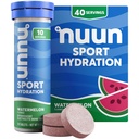 Nuun Sport Ηλεκτρολυτικά Δισκία με Μαγνήσιο, Ασβέστιο, Κάλιο, Χλωριούχο & Νάτριο, Χωρίς Γλουτένη & Vegan, Καρπούζι, 4 Συσκευασία (40 Μερίδες Σύνολο)