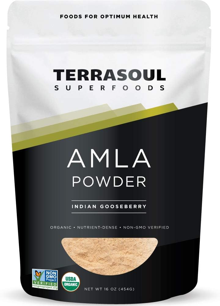 Terrasoul Superfoods Organic Amla Berry Powder (Amalaki), 16 Oz - Rich in Antioxidant Vitamin C | Supports Immunity