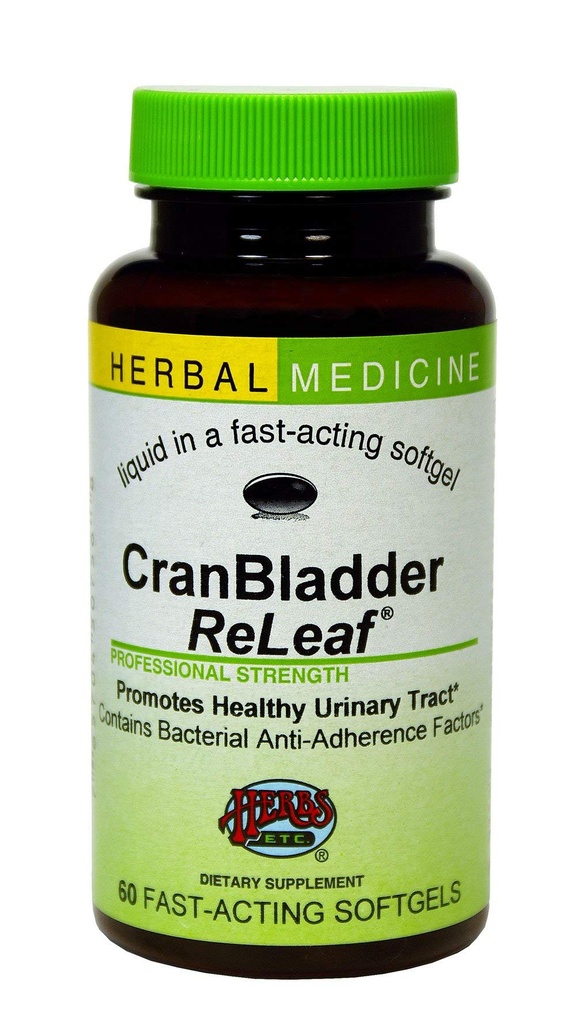 Herbs Etc. CranBladder ReLeaf Softgels - Herbal Supplement for Urinary Tract Health & Bladder Support - Cranberry Extract, Uva-Ursi & Buchu - Gluten-Free & Organic - 60 Count (60 Servings)
