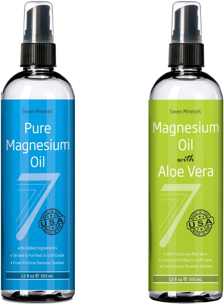 Seven Minerals Pure Magnesium Oil & Pure Magnesium Oil with Aloe Vera