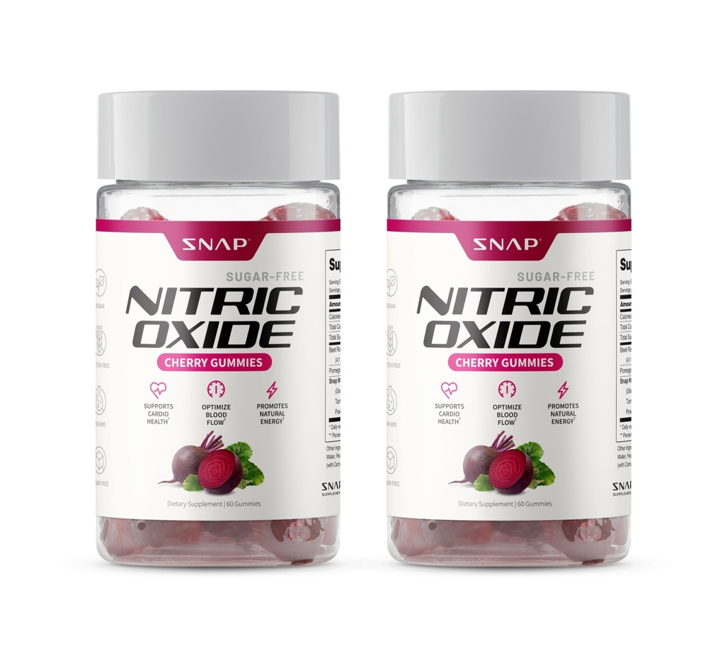 Συμπληρώματα Beet Root Gummies, Nitric Oxide Supplement w/Organic Beets, Βιταμίνες, Ρόδι & Αντιοξειδωτικά για την ενέργεια, την υγεία και την κυκλοφορία, 60 Gummies χωρίς ζάχαρη, 2 Pack, Cherry