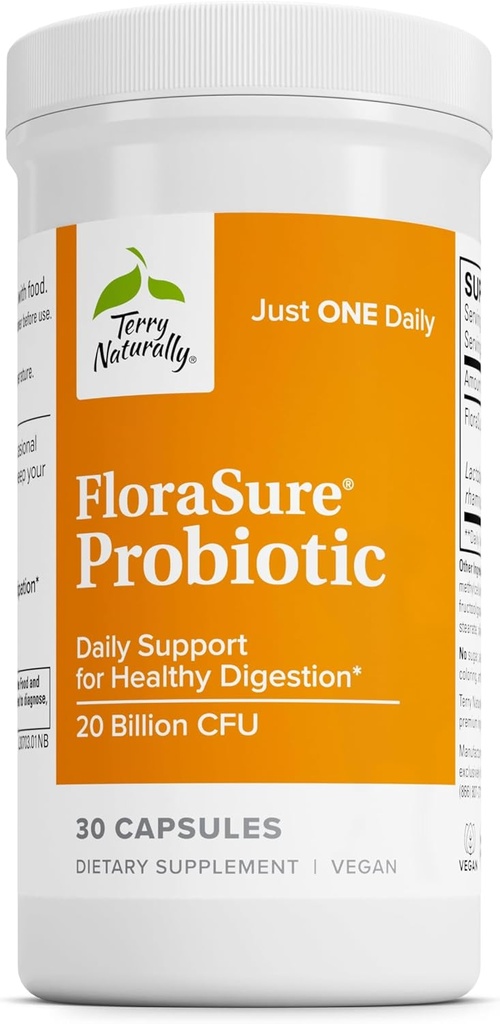 Terry Φυσικά FloraSure Probiotic - συμπλήρωμα πέψης για να βοηθήσει κατά της περιστασιακή Bloating & Υποστήριξη Αέριο Ανακούφιση - συμπλήρωμα υποστήριξης για την υγεία με Bifidobacterium Bifidum - 30 κάψουλες