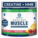 BioTrust Ageless Muscle Builder - Creatine HMB σκόνη με βιταμίνη D3 & Betaine - Κατασκευάστηκε & συντηρεί φυσικά μείωση της μυϊκής μάζας & δύναμης - Punch φρούτων, 30 εξυπηρετούν
