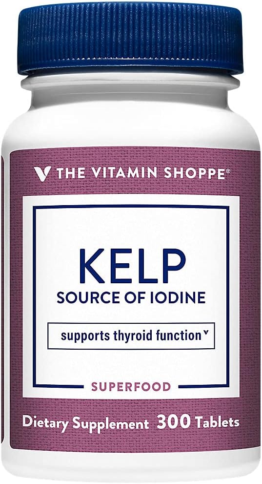 The Vitamin Shoppe Kelp (from Atlantic Kelp & Potassium Iodine), Source of Iodine, Thyroid Support, Supports Energy & Stamina (300 Tablets)