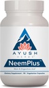 Ayush Herbs Neem Plus - Digestive Health for Women & Men, συμπλήρωμα υποστήριξης για το στομάχι και το δέρμα υγεία, ανοσοποιητική υποστήριξη - 90 κάψουλες χορτοφάγων (1 κόμης)