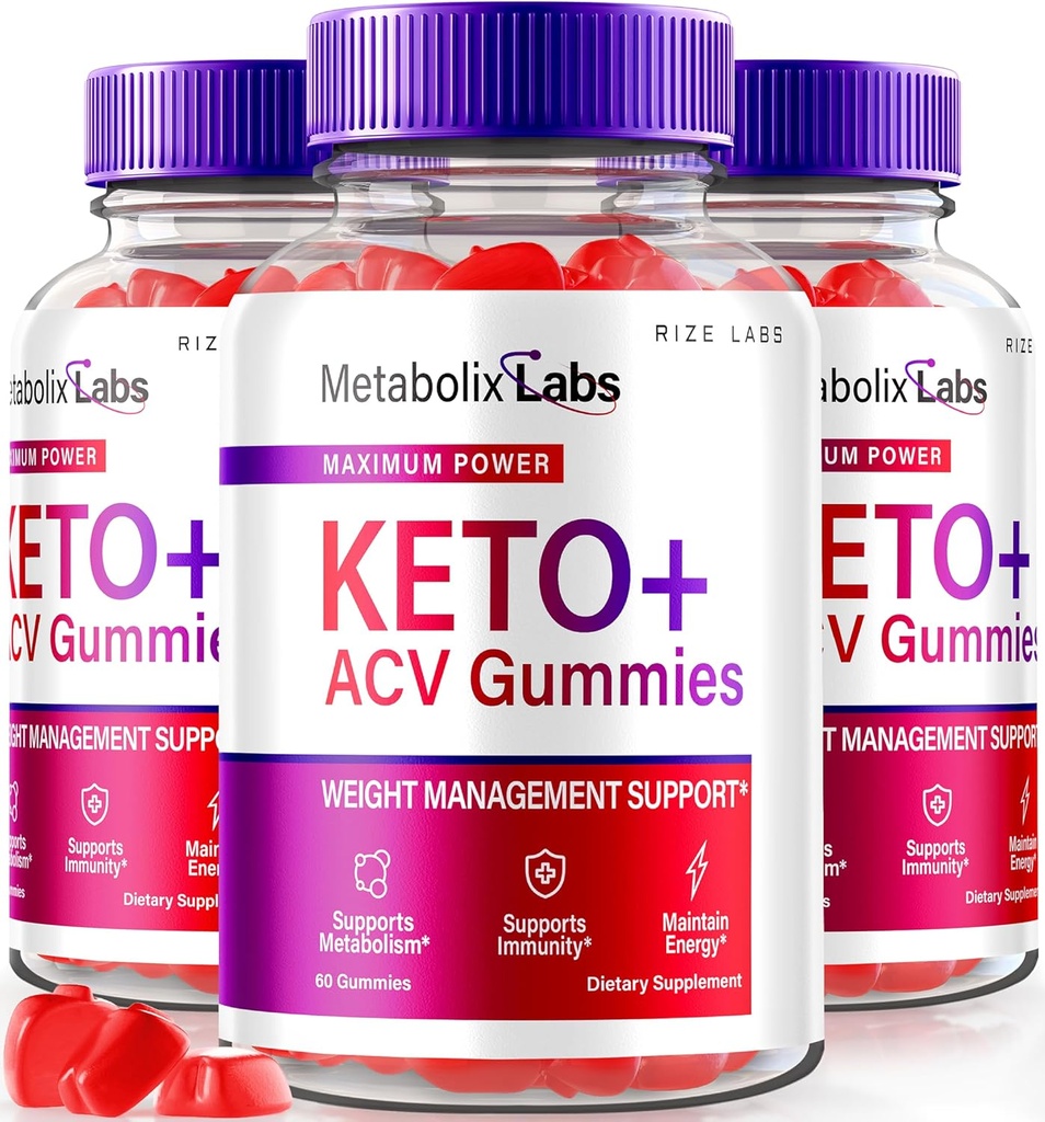 rize labs - - Metabolix Labs Keto Plus ACV Gummies - Υποστήριξη διαχείρισης βάρους Apple Cider Vinegar συμπλήρωμα (180 Gummies)