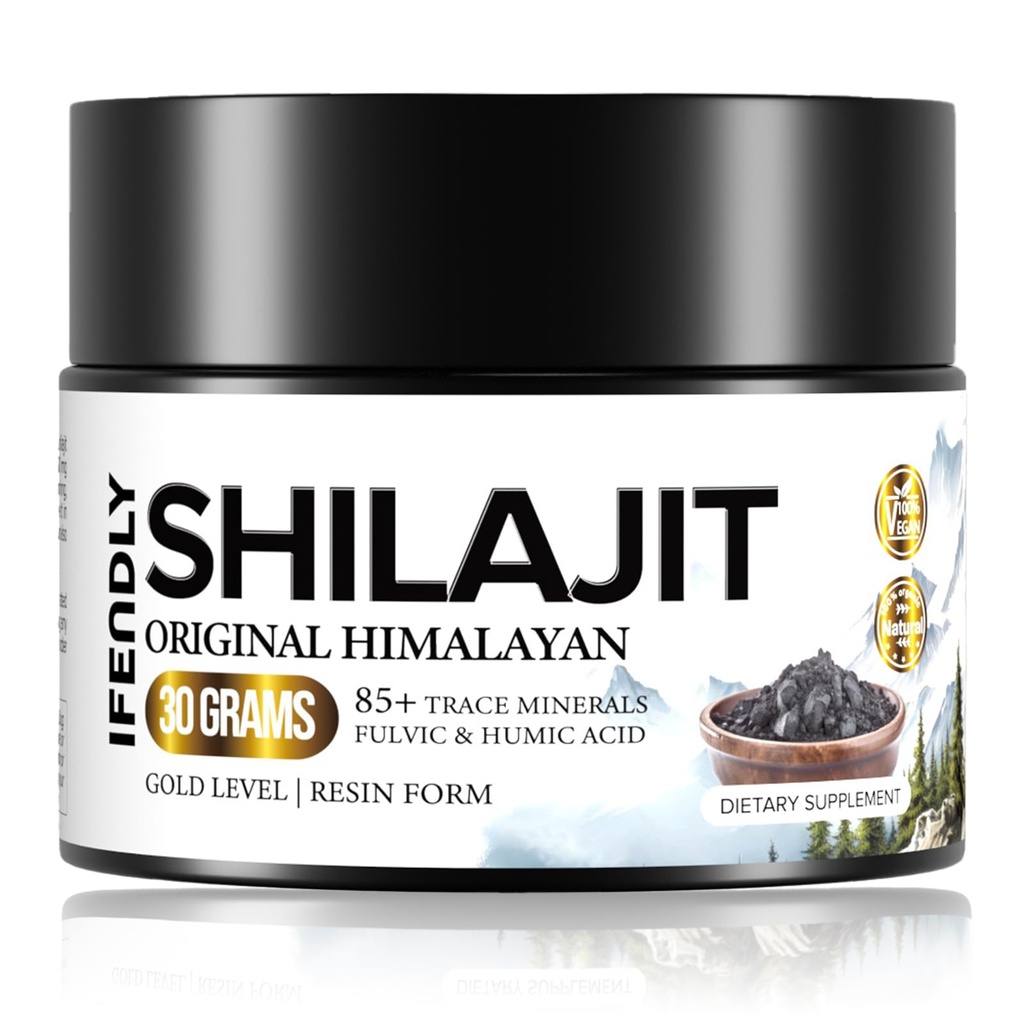 Shilajit Resin, Shilajit for Men & Women, Shilajit Pure Himalayan Organic - 600mg Potency Gold Grade, with 85+ Trace Minerals, Fulvic & Humic Acid, for Stamina, Immunity & Strength, 50 Servings (30g)