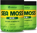 Zolotus (2 συσκευασίες 60 κάψουλες Sea Moss συμπλήρωμα 40 σε 1, με Turmeric Κουρκουμίνη, Ashwagandha Root, Bladderwrack για το ανοσοποιητικό σύστημα, ισορροπία σώματος και την υγεία της καρδιάς