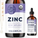 Vimergy Organic Zinc Συμπληρώματα για γυναίκες και άνδρες (7.5mg Liquid Zinc Per Serving) Γρήγορη απορρόφηση ανοσοποιητική υποστήριξη, προωθεί υγιή οστά & δέρμα, USDA Certified Organic, Vegan, έως 57 εξυπηρετούν (115 mL)