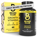 The Beard Club - Biotin Beard Growth Vitamins - Υποστήριξη ενός thicker Fuller Beard, Συμπληρώστε τα Patches - Ορυκτά & Multi-Vitamins Βοήθεια Υποστήριξης και Διέγερσης Υγιέστερη ανάπτυξη προσώπου μαλλιά