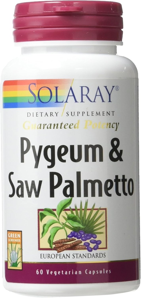 Solaray Pygeum και Saw Palmetto συμπλήρωμα, 60 κόμης