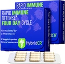 HybridCR Rapid Immune Support Supplement – 4 Day Immunity Supplement - Immune Defense Booster με Echinacea, Ginseng, Andrographis, Zinc, Selenium – Υποστήριξη Συστήματος Ταξιδιών – 24 Caps, 2 Dose Packs