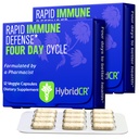 HybridCR Rapid Immune Support Supplement – 4 Day Immunity Supplement - Immune Defense Booster with Echinacea, Ginseng, Andrographis, Zinc, Selenium – Travel Size System Support – 24 Caps, 2 Dose Packs