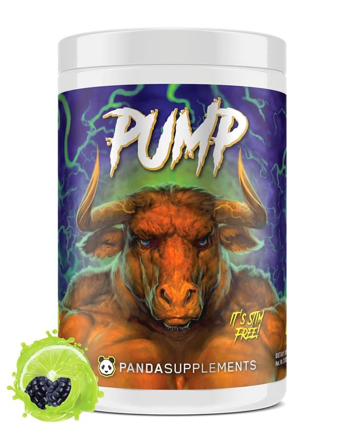 Underground Bio Labs Panda Supps Pump, Pre-Workout, No-Clump Formula w/10G L-Citrulline Malate, Alpha GPC, Lions Mane, CognatiQTM, VasoDrive-AP® 40 Scoops (BlackBerry Lime)