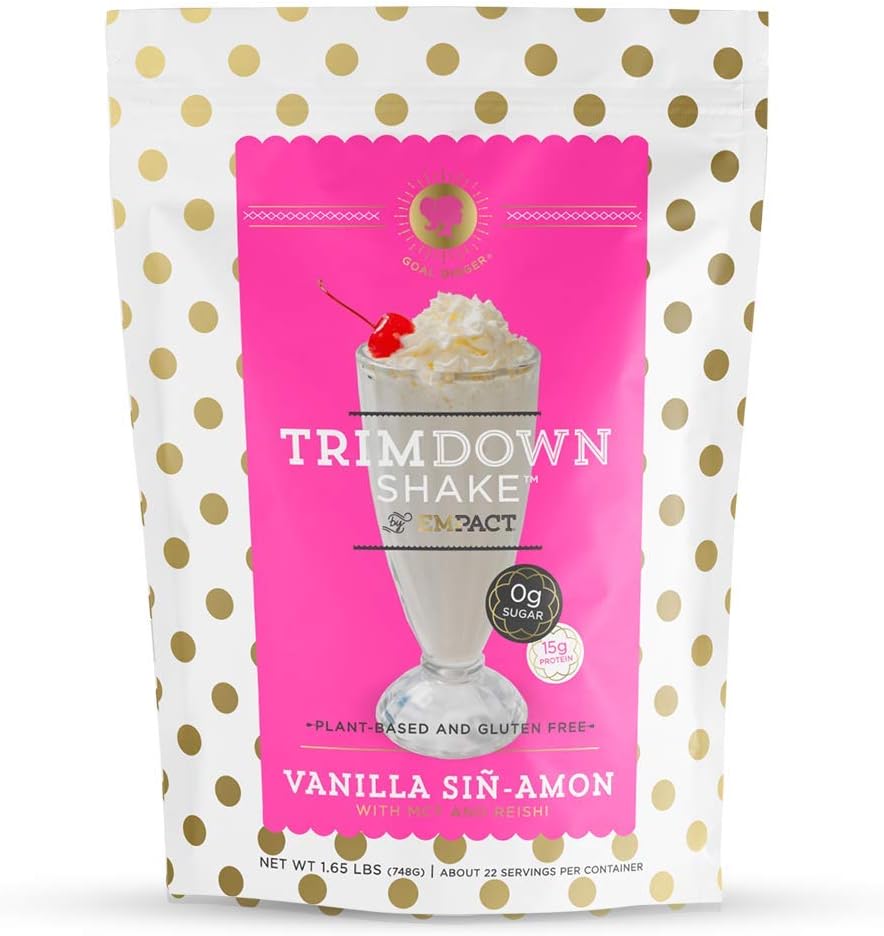 Empact Trimdown Shake - Vanilla Cinnamon - Vegan Protein Powder, Zero Sugar, Keto Friendly, Gluten Free, Non Dairy, Soy Free, Lactose Free, Non-GMO 1.65 Pound