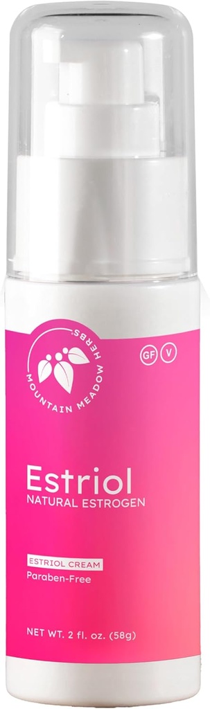 Mountain Meadow Herbs Bioidentical Estriol Cream – Physician-Formulated Estrogen Support – 1000mcg Natural USP Estriol per Pump – Hormone Balance for Perimenopause & Menopause – 3rd Party Tested