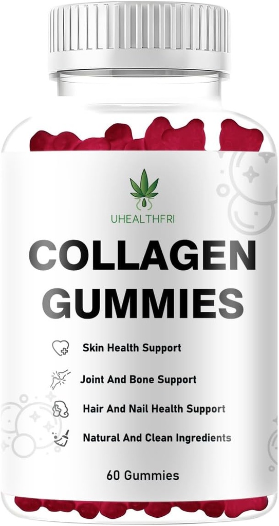 Collagen Peptides Gummies - Collagen Gummies with Peptides Type I II III V X Peptides for Hair Skin & Nails - Hydrolyzed Collagen for Women and Men (1)