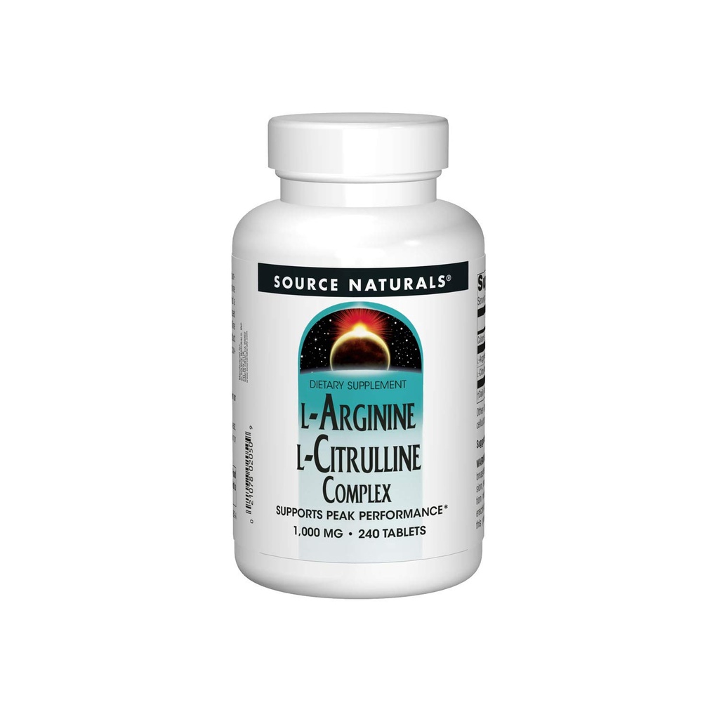 Source Naturals L- Arginine L-Citrulline Complex, Essential Amino Acid Supplement, υποστηρίζει την μέγιστη απόδοση * 1, 000 mg - 240 δισκία