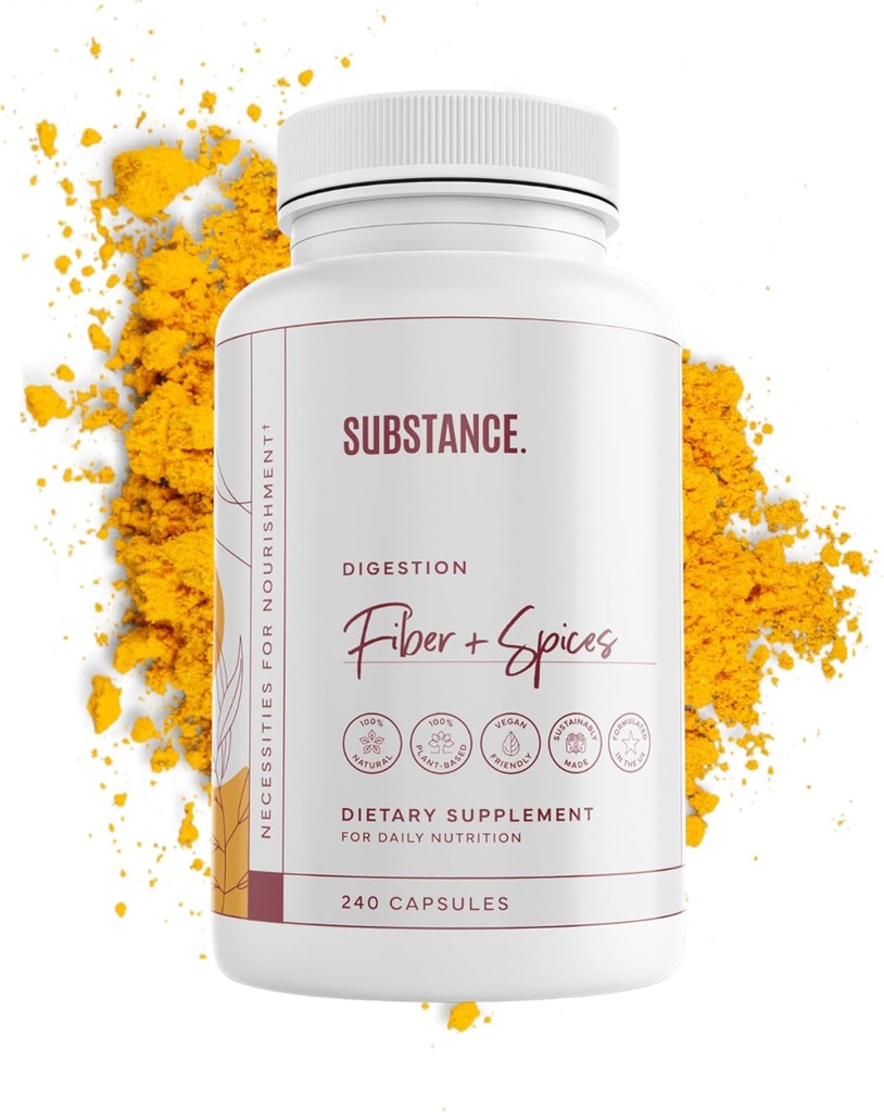 - Φυτικές Ίνες & Μπαχαρικά για την Digestive Wellness - Supports Colon Cleanse - Formed with Psyllium Husk, Flax Seed & Ginger - Συμπλήρωμα Διατροφικών Ίνων - Vegan-Friendly - 240 Capsule