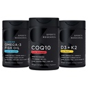 Sports Research 1250 mg Ωμέγα 3 Burpless Fish Oil από Ενιαίας Πηγής Wild Alaska Pollock, CoQ10 (200mg) Enhanced w/Coconut MCT Λάδι για καλύτερη απορρόφηση και 5000iu βιταμίνη D με 100mcg Mk7 βιταμίνη K