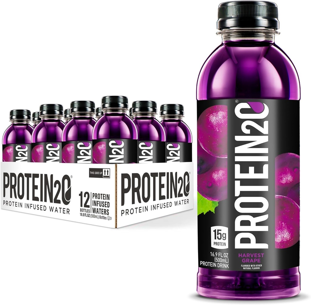 Protein2o 15g Whey Protein Isolate Infused Water, Έτοιμος να πιει, Χωρίς ζάχαρη, Χωρίς γλουτένη, Χωρίς λακτόζη, Σπρέι Συγκομιδής, Φιάλη 16.9 oz (Συσκευασία των 12)