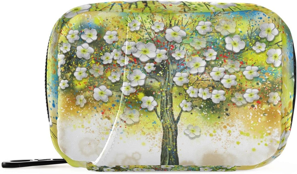 Χάπια περίπτωση Floral Δέντρο Ελαιογραφία Χάπια Κουτί 7 ημερών Χάπια Τσάντα Travel Χάπια οργανωτής τσάντα με Zipper Εβδομαδιαία Φορητή περίπτωση Συμπαγές μέγεθος για το συμπλήρωμα βιταμίνης κάτοχος