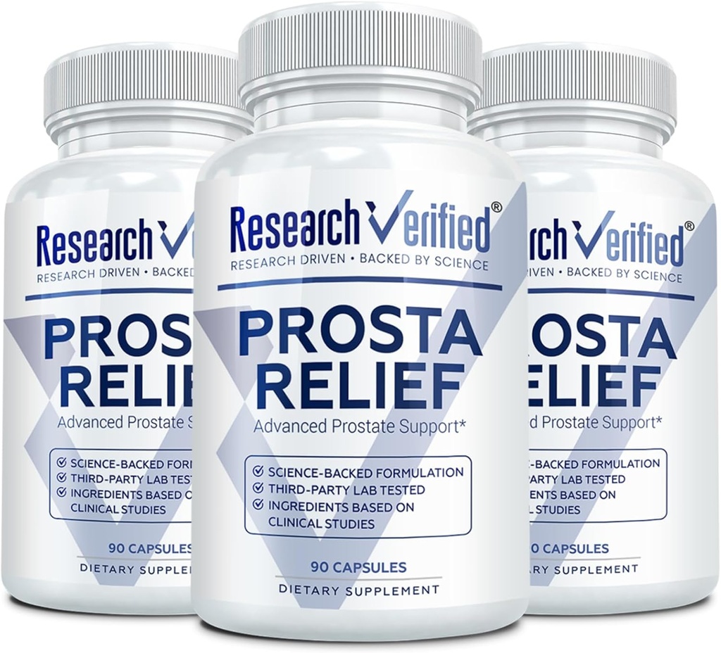 Έρευνα Επαληθευμένο Prosta Relief - Saw Palmetto και Bioperine - Prostate Health; Bladder & Urinary Health, Drive and Performance; Pure Natural, 90 Κάψουλες (Pack of 3)