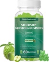 Soursop Graviola Gummies, Organic Soursop Leaves Extract 2000mg για Αντιοξειδωτικό, Ανοσολογική Υποστήριξη & Πειθιστική Προώθηση, Vegan - Πράσινο Μήλο Γεύση - 60 Gummies