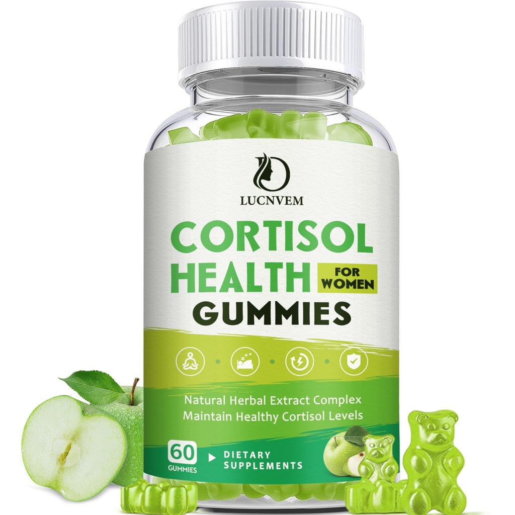 Cortisol Detox for Women Gummies, Cortisol Reducer Detox Manager, Magnesium Ashwagandha Rhodiola Rosea Herbal Complex for Mood/Focus & Sleep, Maintain Healthy Cortisol Levels - 30 Day Vegan Supply
