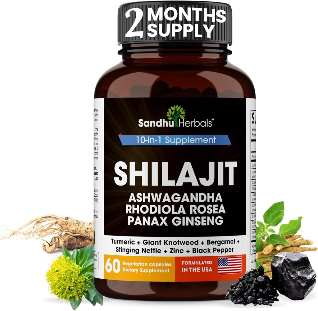 SANDHUHERBALS Shilajit κάψουλες για άνδρες και γυναίκες 