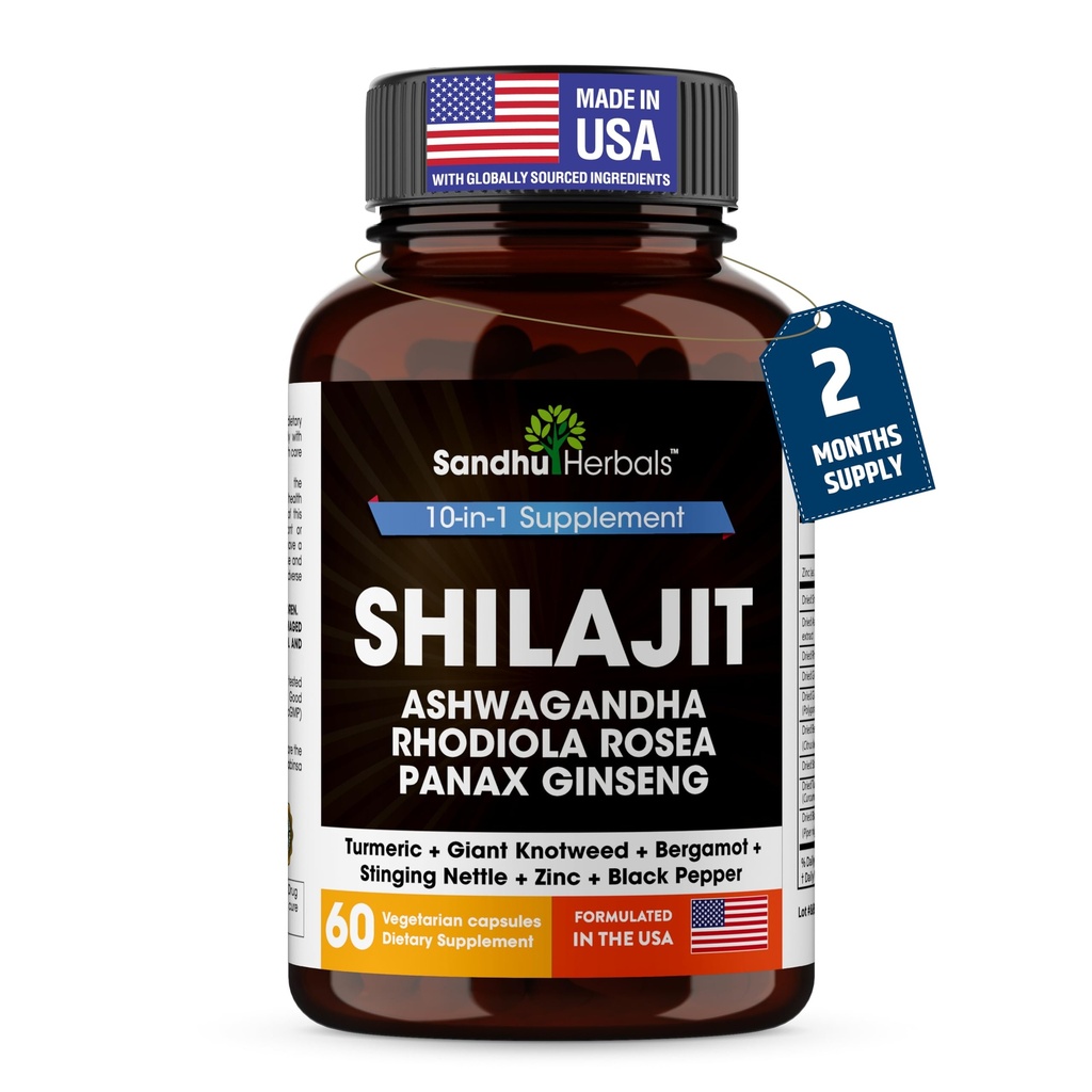 SANDHUHERBALS Shilajit κάψουλες για άνδρες και γυναίκες 