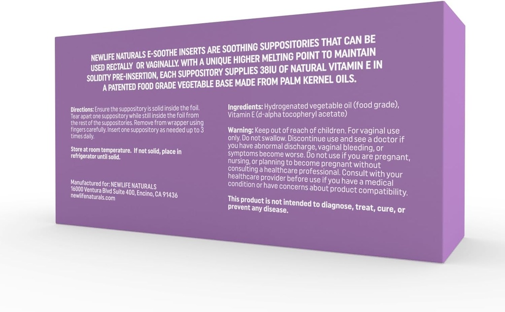 NewLife Naturals Βιταμίνη Ε Υποθεσίες για γυναίκες 38IU - Όλα φυσικά Κολπικό Ενυδατικό - Γυναικεία Φροντίδα για την ξηρότητα, Ερεθισμό, Εμμηνόπαυση, Επιλόχειο, Ορμονική Αλλαγές & Περισσότερα - 48 Εισαγωγή, ΗΠΑ