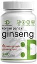 Korean Red Panax Ginseng Root Extract, 7.500mg Serving, 240 Softgels – 150mg Ενεργό Ginsenosides