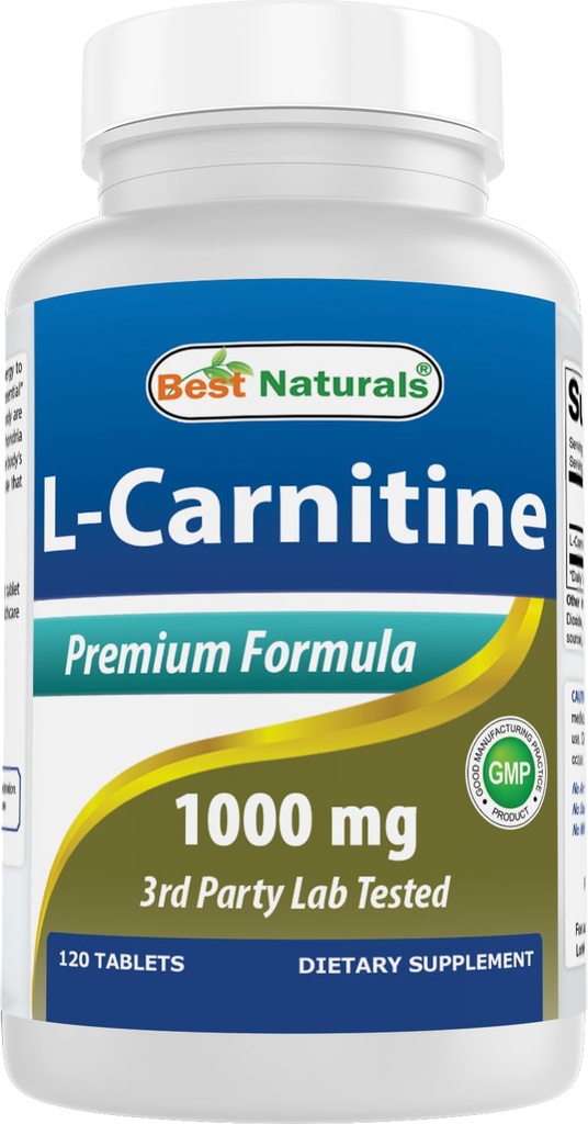 Best Naturals L-Καρνιτίνη Φουμαρικό 1000mg ανά δισκίο - 120 Count - Ενισχύει την Κυτταρική Ενέργεια