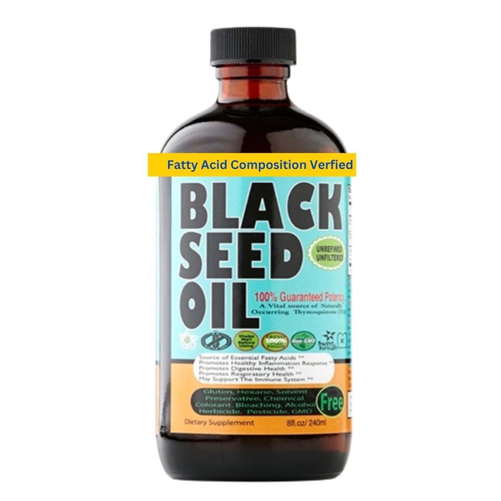 Black Seed Oil 8 Oz - Premium Nigella Sativa κρύο-Pressed Τουρκικό Μαύρο Κυμινέλαιο - Υψηλή δύναμη 3X Thymoquinone - Φυσική υποστήριξη - Super Food